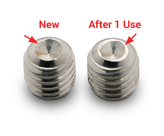 New versus used set screws