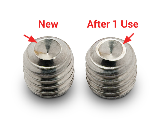 New versus used set screws